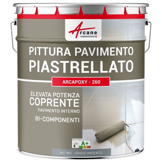 Arcapoxy Pavimento Piastrellato 1 kg (fino a 50 m² in 2 strati) RAL 7001 - Grigio Argento