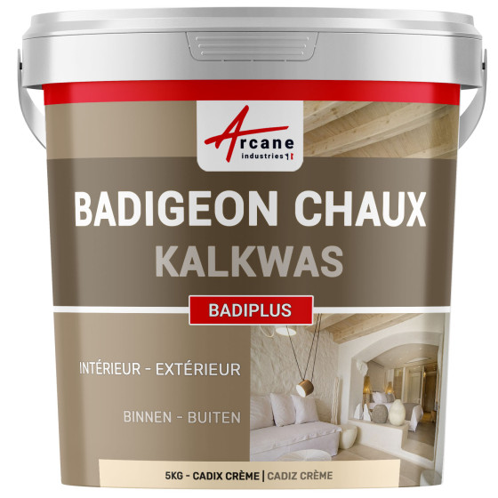 Kalkpleister voor Binnenmuren en Buiten Gevels - BADIPLUS Kleur:Cadiz Crème - 5 kg (tot 25 m²)