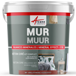 KIT BETON CIRE MUREN Kleur:Veenbesrood - Conditionering:2 m² - Stuurman