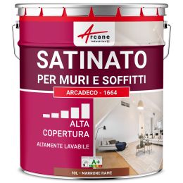 Pittura acrilica satinata per pareti : ARCADECO - 1664 10 L - Marrone rame - RAL 8004