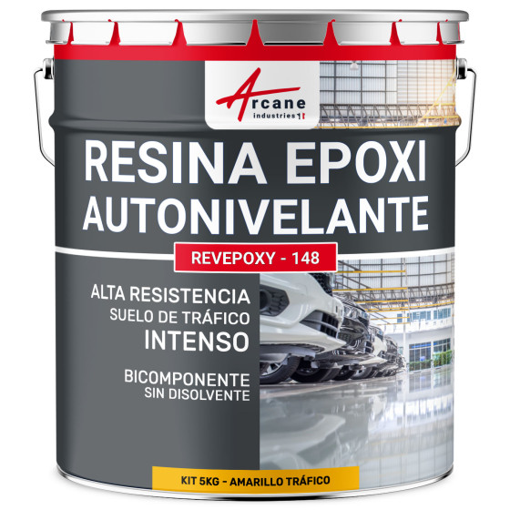 Resina epoxi para suelos. autonivelante - REVEPOXY - 148 5 kg - Amarillo Tráfico - RAL 1023