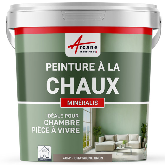 Peinture à la Chaux Intérieure - MINERALIS Châtaigne Brun - 60 m² (2x5 kg en 1 couche)