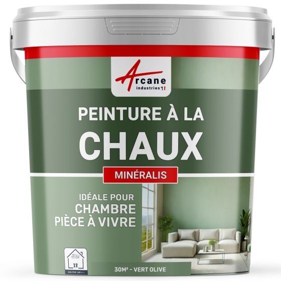 Peinture à la Chaux Intérieure - MINERALIS Olive Vert - 30 m² (5 kg en 1 couche)