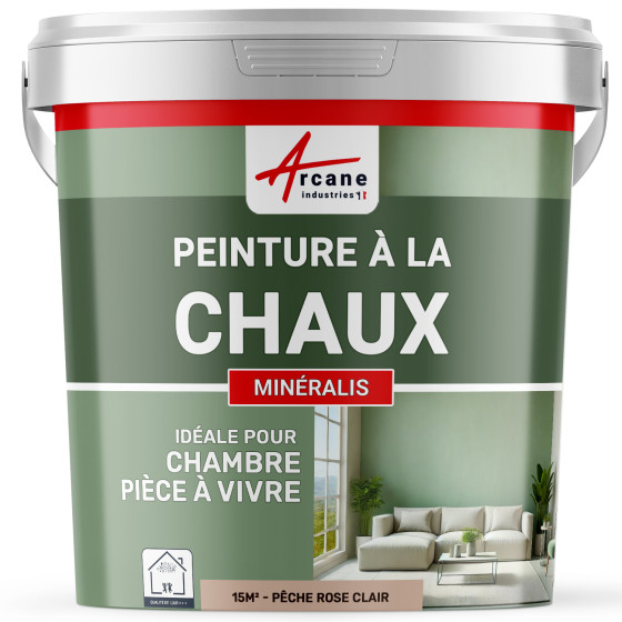 Peinture à la Chaux Intérieure - MINERALIS Pêche Rose Clair - 15 m² (2.5 kg en 1 couche)