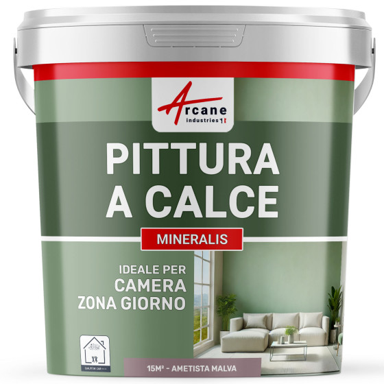 Pittura per Interni a base di Calce - MINERALIS Ametista malva - 15 m² (2.5 kg in 1 strato)