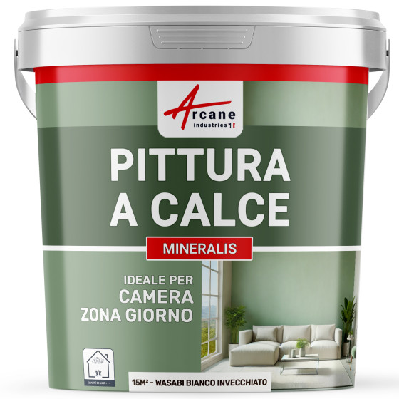 Pittura per Interni a base di Calce - MINERALIS Wasabi Bianco Invecchiato - 15 m² (2.5 kg in 1 strato)
