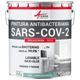 Pintura antibacteriana azul. para pared y techo: ARCASCREEN - 1213 2.5 L - Turquesa Pastel - RAL 6034