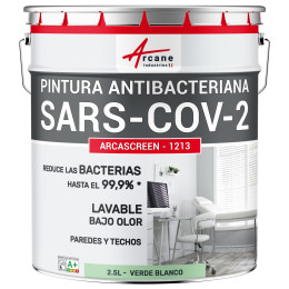 Pintura antibacteriana verde. para paredes y techos: ARCASCREEN - 1213 2.5 L - Verde Blanco - RAL 6019
