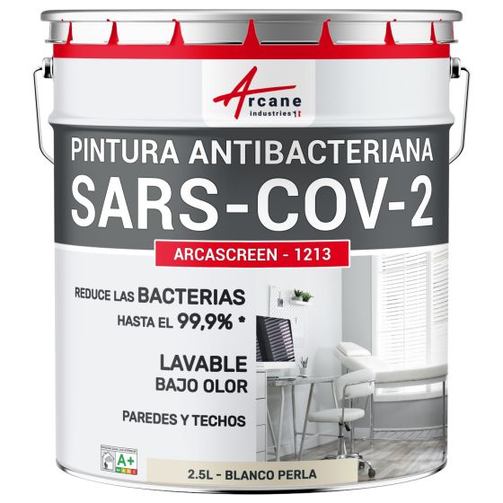 Pintura antibacteriana blanca. pared y techo: ARCASCREEN - 1213 Blanco Perla - RAL 1013 - 2.5 L