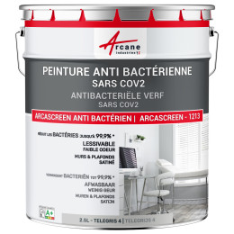 Anti-bacteriële verf. voor muur en plafond: ARCASCREEN 1213 Telegrijs 4 - RAL 7047 - 2.5 L