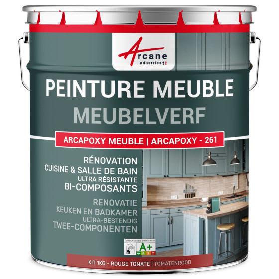 Meubelverf voor Keuken. Werkblad en Badkamer - ARCAPOXY -261 Tomatenrood - RAL 3013 - 1 kg tot 12 m²