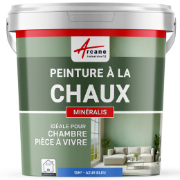 Peinture Bleue à la Chaux Naturelle Intérieure - MINERALIS Azur Bleu - 15 m² 2.5 kg en 1 couche