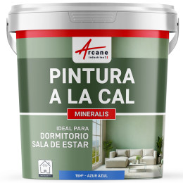 Pintura Azul de Cal Natural para Interiores - MINERALIS Azur Azul - 15 m² 2.5 kg en 1 capa