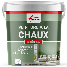 Peinture Grise à la Chaux Naturelle Intérieure - MINERALIS Coriandre Gris Clair - 15 m² 2.5 kg en 1 couche