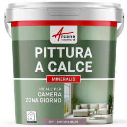 Pittura Viola a Calce Naturale per Interni - MINERALIS Ametista malva - 15 m² 2.5 kg in 1 strato