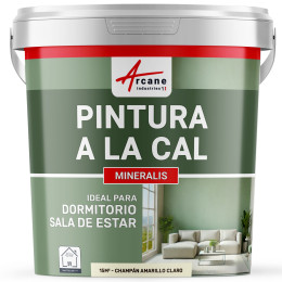 Pintura Amarilla de Cal Natural para Interiores - MINERALIS Champán Amarillo Claro - 15 m² 2.5 kg en 1 capa