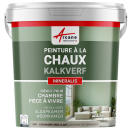 Kalkverf voor Binnen - MINERALIS Lichtgrijze Koriander - 15 m² 2.5 kg in 1 laag