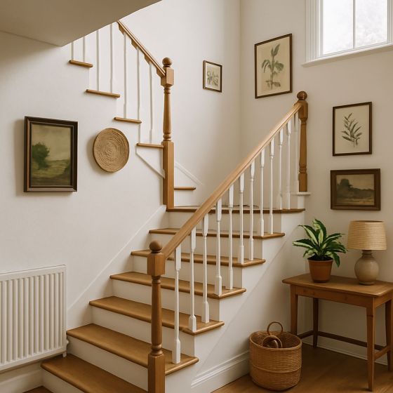 Peinture Escalier Bois : ARCADÉCO ESCALIER BOIS - Mise en situation - Blanc Peinture Escalier Bois : ARCADÉCO ESCALIER BOIS - Mise en situation - Blanc