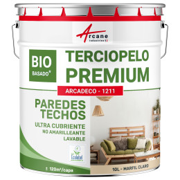 Pintura satinada beige para pared y techo: ARCADECO BIOSOURCÉ Marfil Claro - RAL 1015 - 10 L + o - 120m² por capa