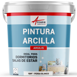 Pintura blanca de arcilla natural para decoración de habitaciones infantiles - ARGILIS Persa Blanco - 15 m² 2.5 kg en 1 capa