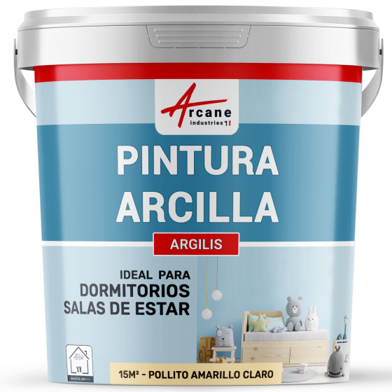 Pintura amarilla de arcilla natural para decoración de habitación infantil - ARGILIS Pollito Amarillo Claro - 15 m² 2.5 kg