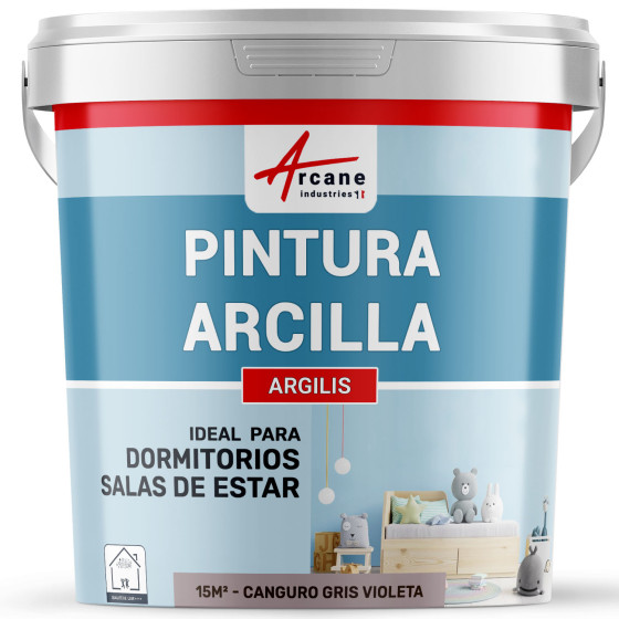 Pintura violeta de arcilla natural para decoración de habitación infantil - ARGILIS Canguro Gris Violeta - 15 m² 2.5 kg