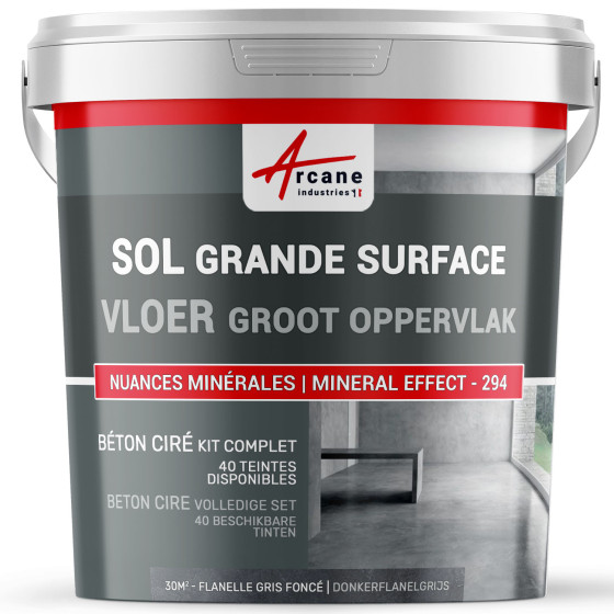BETON CIRE KIT VOOR GROTE OPPERVLAKKEN HOGE BESCHERMING Donkerflanelgrijs - 30 m²