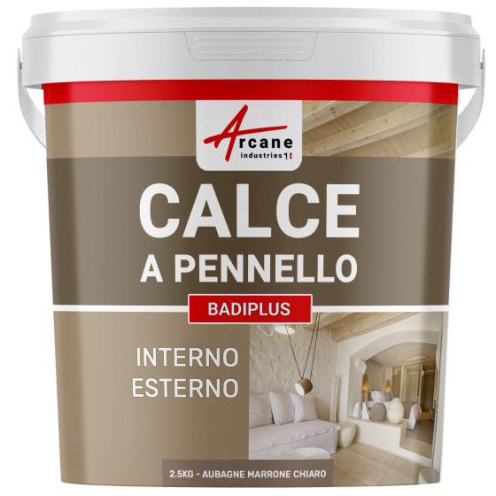 Calce a Pennello Marrone Muro Interno e Facciata Esterna - BADIPLUS Aubagne - Marrone Chiaro - 2.5 kg  12.5 m² Calce a Pennello Marrone Muro Interno e Facciata Esterna - BADIPLUS Aubagne - Marrone Chiaro - 2.5 kg  12.5 m²