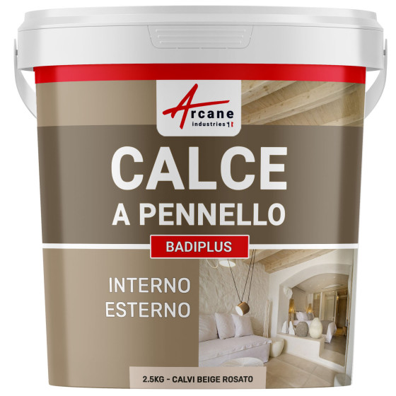 Calce a Pennello Rosa per Muri Interni e Facciate Esterne - BADIPLUS Calvi Beige Rosé - 2.5 kg  12.5 m²