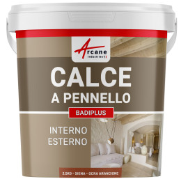 Calce a Pennello Arancione per Muri Interni e Facciate Esterne - BADIPLUS Siena - Ocra Arancione - 2.5 kg  12.5 m²