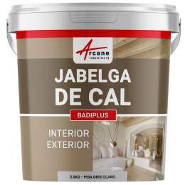 Jabelga de Cal Gris para Muro Interior y Fachada Exterior - BADIPLUS Pisa Gris Claro - 2.5 kg 12.5 m²