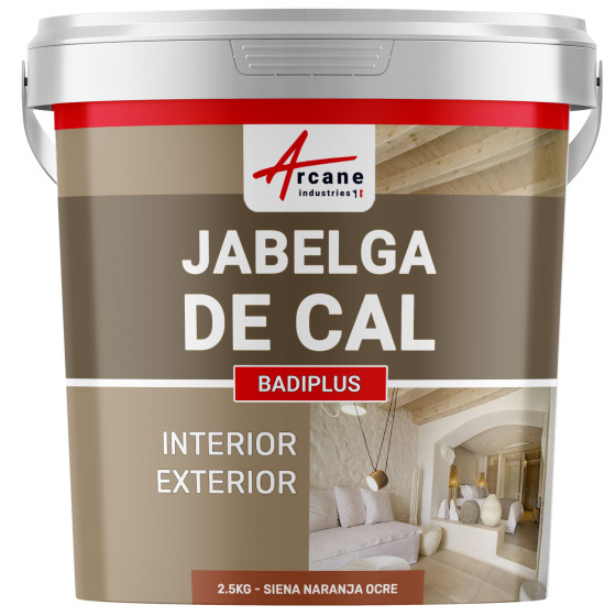 Jabelga de Cal Naranja para Muro Interior y Fachada Exterior - BADIPLUS Siena Naranja Ocre - 2.5 kg 12.5 m²
