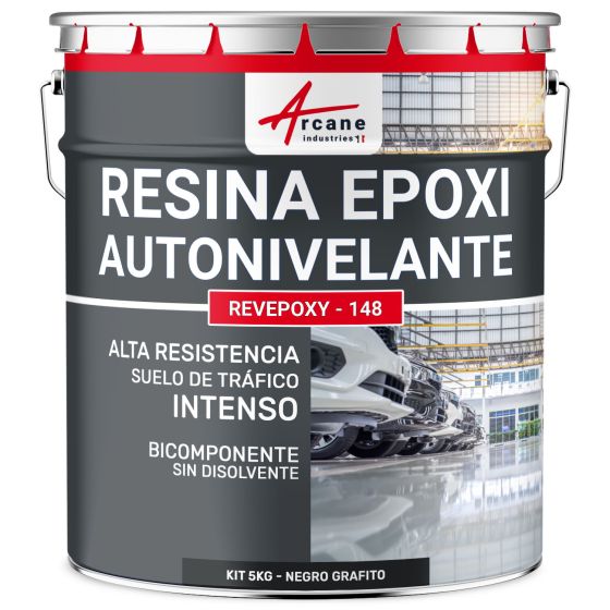 Resina epoxi para suelos. autonivelante - REVEPOXY - 148 5 kg - Negro Grafito - RAL 9011