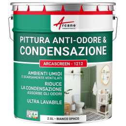 Pittura bianca anti-condensazione. anti-odore ambienti umidi ARCASCREEN - 1212 Bianco - 2.5 L