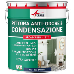 Pittura blu anti-condensazione. anti-odore ambienti umidi ARCASCREEN - 1212 10 L - Blu zaffiro - RAL 5003