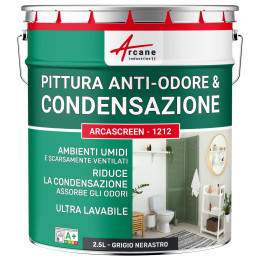 Vernice nera anti-condensazione. anti-odori ambienti umidi ARCASCREEN - 1212 2.5 L - Grigio Nerastro - RAL 7021