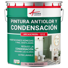 Pintura rosa anticondensación. anti-olores habitaciones húmedas: ARCASCREEN - 1212 10 L - Rosa Empolvado - RAL 010 70 15