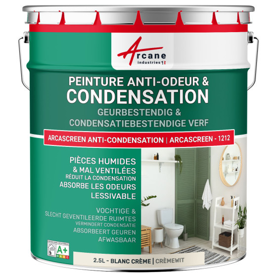 Anti-condensatie. geur- en schimmelverf voor vochtige ruimtes: ARCASCREEN -1212 Crèmewit - 2.5 L