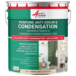 Anti-condensatie. geur- en schimmelverf voor vochtige ruimtes: ARCASCREEN -1212 Licht ivoorkleurig- RAL 1015 - 2.5 L