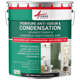 Anti-condensatie. geur- en schimmelverf voor vochtige ruimtes: ARCASCREEN -1212 2.5 L - Donkerzwart - RAL 9005