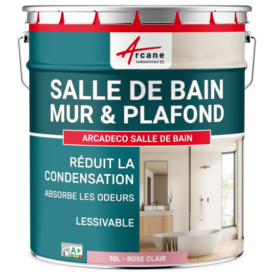 Peinture salle de bains mur et plafond :ARCADÉCO SALLE DE BAIN 10 L - Rose Clair - RAL 3015