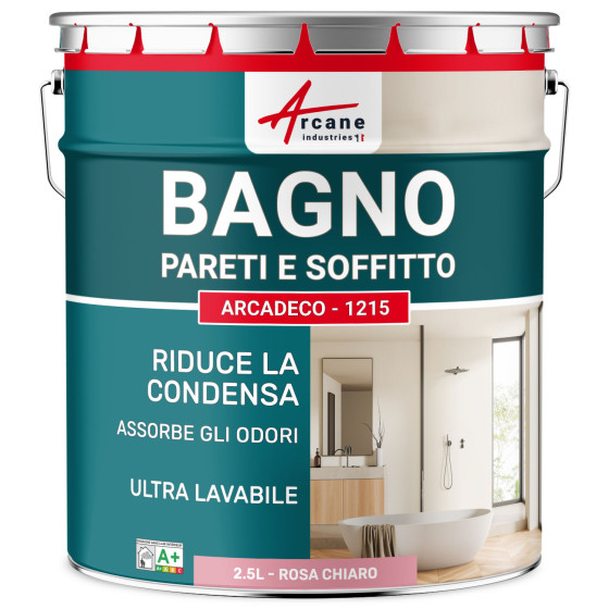 Pittura impermeabile per bagni. muri e soffitti - ARCADECO - 1215 2.5 L - Rosa Chiaro - RAL 3015