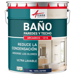 Pintura azul para baño pared y techo: ARCADECO - 1215 10 L - Azul Zafiro - RAL 5003