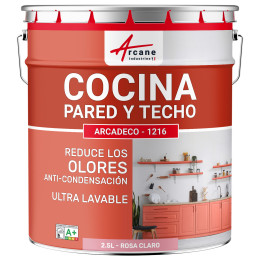 Pintura para cocina rosa lavable. pared y techo: ARCADECO - 1216 2.5 L - Rosa Claro - RAL 3015