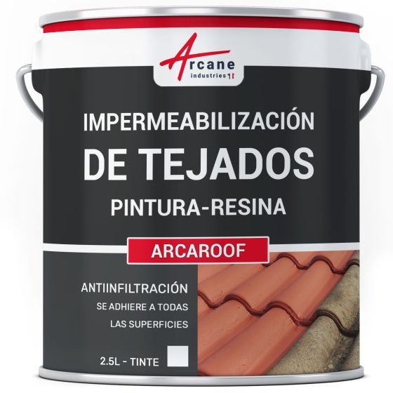Resina de Impermeabilización - Pintura de Impermeabilización - Especial para Techos Inclinados: ARCAFILM 2.5L - Blanco