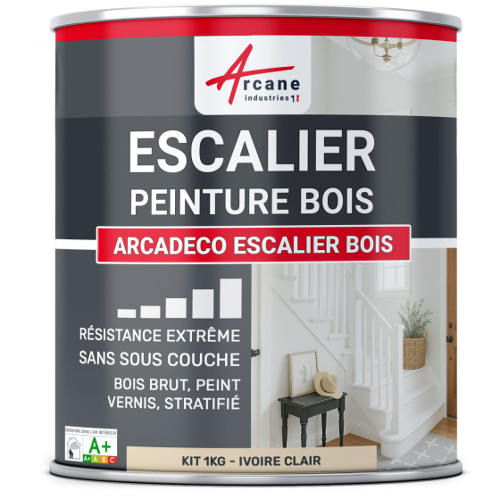 Peinture Escalier Bois : ARCADÉCO ESCALIER BOIS - Ivoire Clair - RAL 1015 - 1 kg