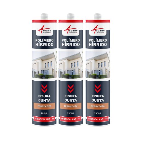 Sellador de Polímero Híbrido para Fisuras y Juntas: ARCASEALANT - 46 Terracota - 290 ml x 3