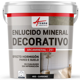ARCAMINERAL - 251 COLOREADO ASPECTO HORMIGÓN - revestimiento decorativo para paredes y suelos 4 kg - Carbono