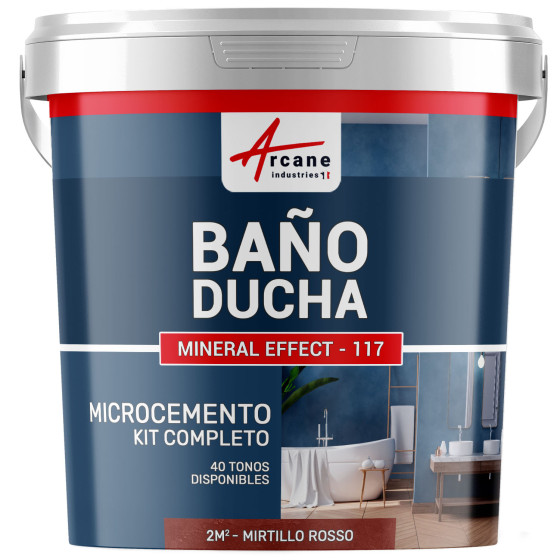Kit Microcemento para Baño: Revestimiento impermeable Arándanos Rojos - Rojo - 2 m² (en 2 capas)