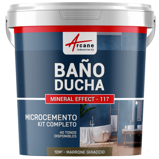 Kit Microcemento para Baño: Revestimiento impermeable Marrón Glacé - 10 m² (en 2 capas)